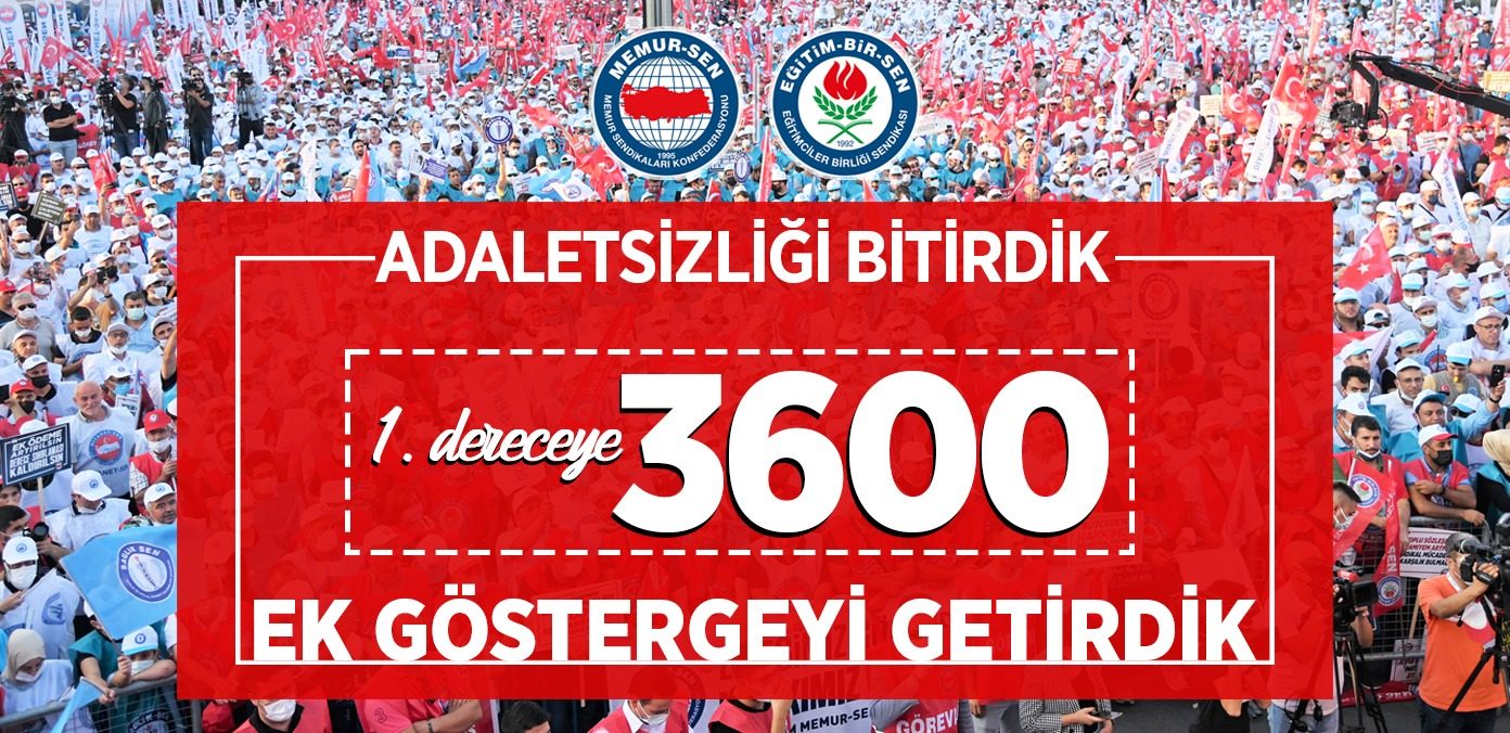 1. dereceye ‘3600 ek gösterge’ veriliyor, adaletsizlik sona eriyor
