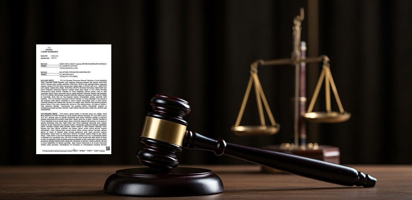 YARGI MÜNHAL KADROLARA ATAMA TALEBİMİZİ HAKLI BULDU