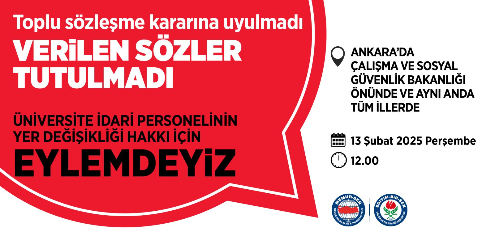 ÜNİVERSİTE İDARİ PERSONELİNİN YER DEĞİŞİKLİĞİ HAKKI İÇİN EYLEMDEYİZ