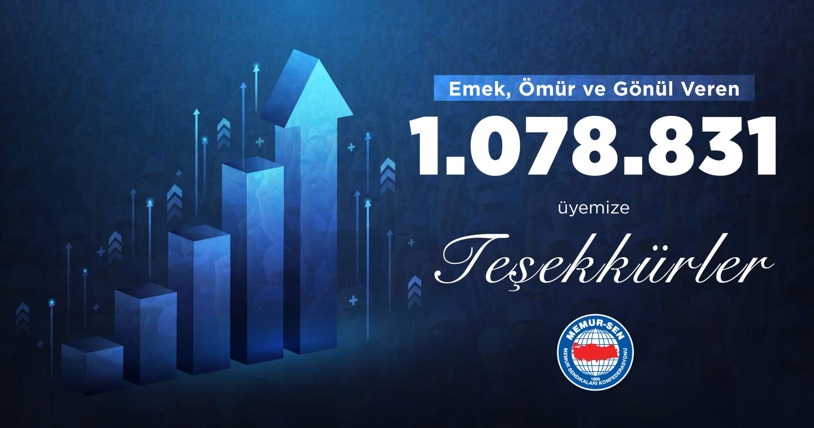 Hak, Emek, Adalet Mücadelesinin Adı Memur-Sen 1 Milyon 78 Bin 831 Üyesiyle Yine Zirvede