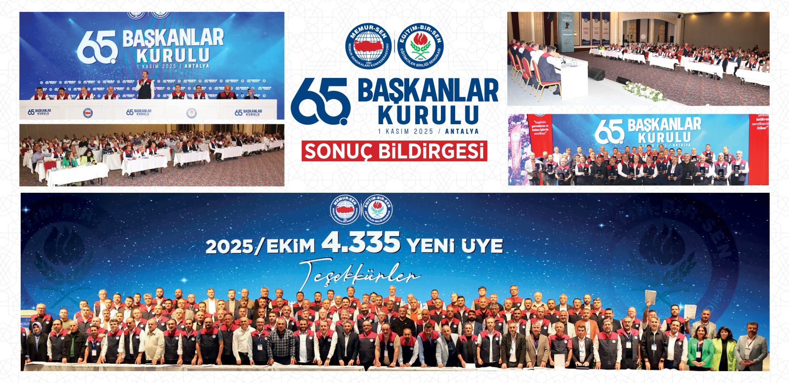 EĞİTİM-BİR-SEN 65. BAŞKANLAR KURULU TOPLANTISI SONUÇ BİLDİRGESİ YAYIMLANDI