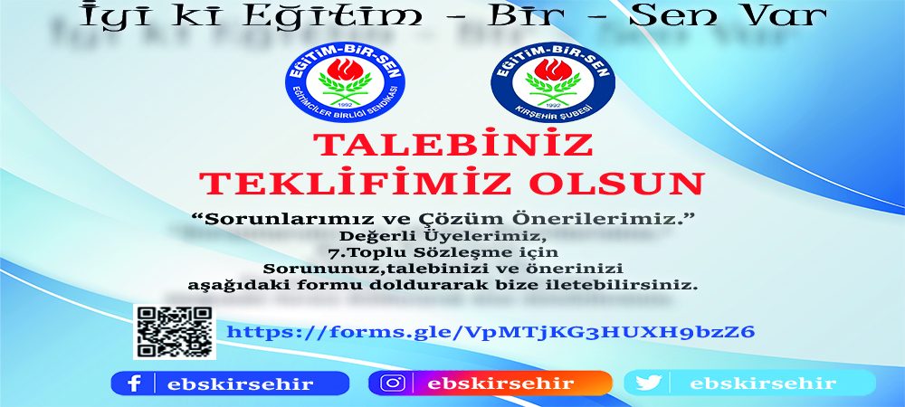 7. TOPLU SÖZLEŞME İÇİN "SORUNLARIMIZ VE ÇÖZÜM ÖNERİLERİMİZ " İÇİN SİZLERİ DE KATILIMLARINI BEKLİYORUZ.