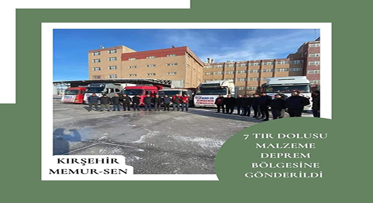 KIRŞEHİR MEMURSEN VE KIZILAY OLARAK 7 TIR UN YARDIMI TOPLANDI.